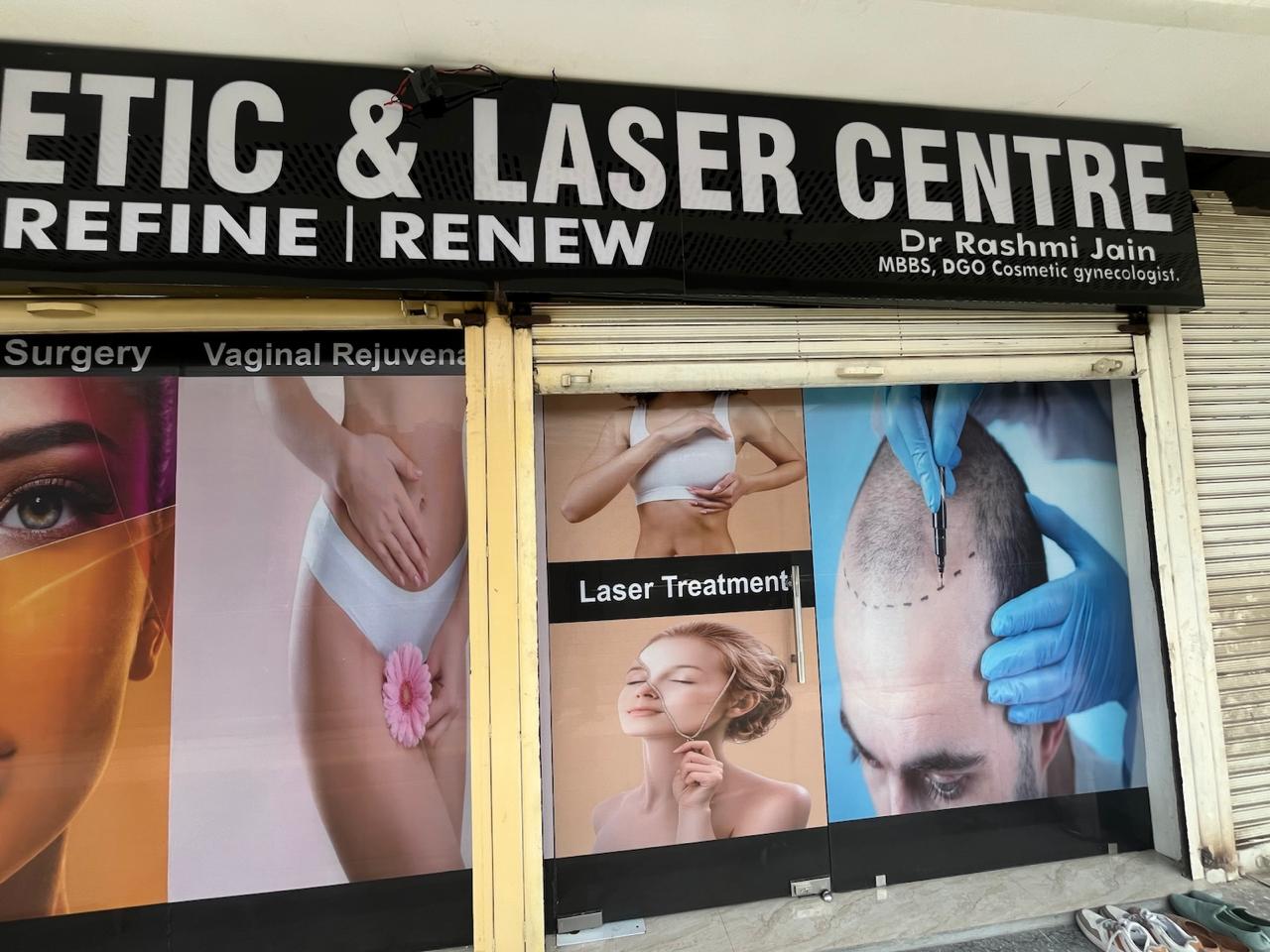 Aesthera clinic signage and entrance at Spectrum Metro
